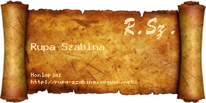 Rupa Szabina névjegykártya
