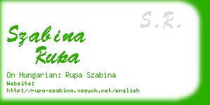 szabina rupa business card